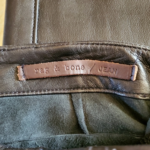 Rag and Bone Pajama Black Leather Pants Size 26 - Picture 9 of 13